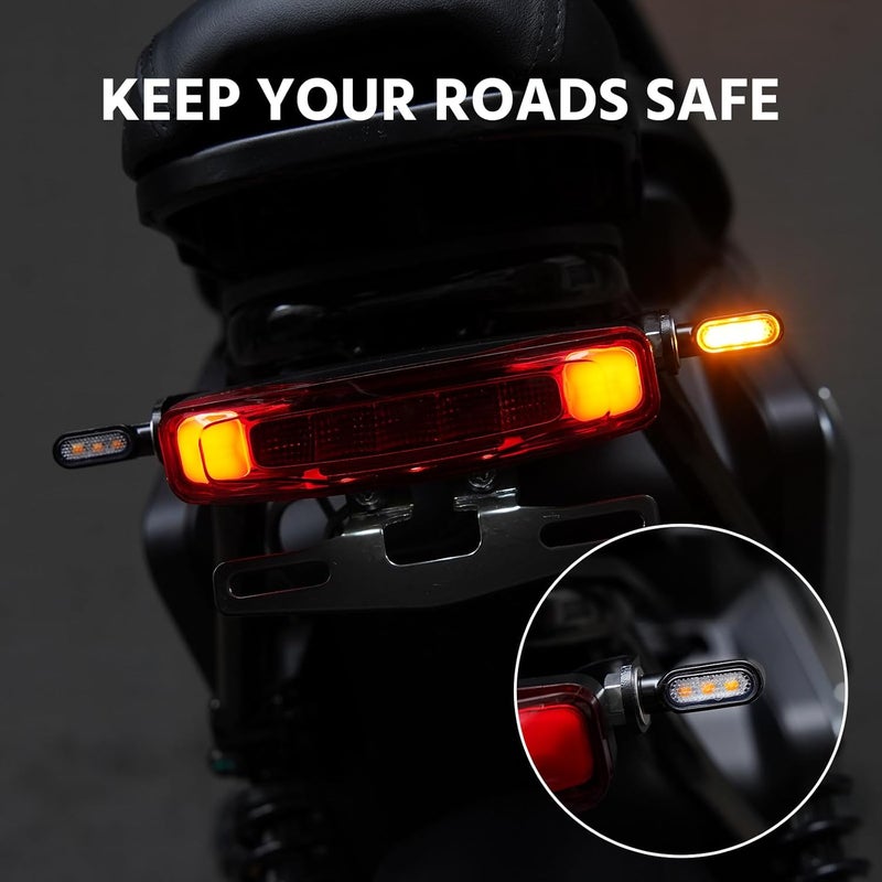 Techtek mini led turn signals motorcycle blinkers dirt bike Rear front turn signals universal bullet signal lights suitable for honda harley suziki motorycles (TURN03) - Image 4